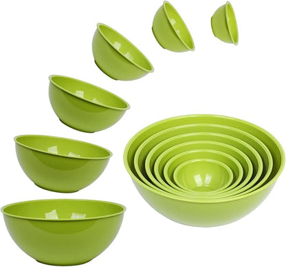 BoxedHome BPA Free Plastic Round Mixing Bowl with Lids, 12 Pack Nesting Bowls with Lids Set, Microwave and Dishwasher Safe Prep & Serving Bowls Great for Mixing, Baking, Serving (Light Green, 12pcs) - Image 6