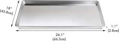 New Star Foodservice Commercial-Grade 18-Gauge Aluminum Sheet Pan/Bun Pan (18 L x26 W x1 H (Full Size) XL Size Measure Oven) - Image 2