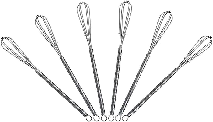 7.2 inch Mini Wire Whisk 6 Pack - Stainless Steel by Keewah