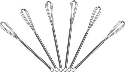 7.2 inch Mini Wire Whisk 6 Pack - Stainless Steel by Keewah