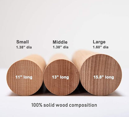 GOBAM Wood Rolling Pin, Extra Large - Dough Roller for Pasta, Cookies, Pie, Pizza, Chapati, Fondant, Rolling Pins for Baking, Bread Making Tools and Supplies - 15.8 x 1.6 Inches - Image 4