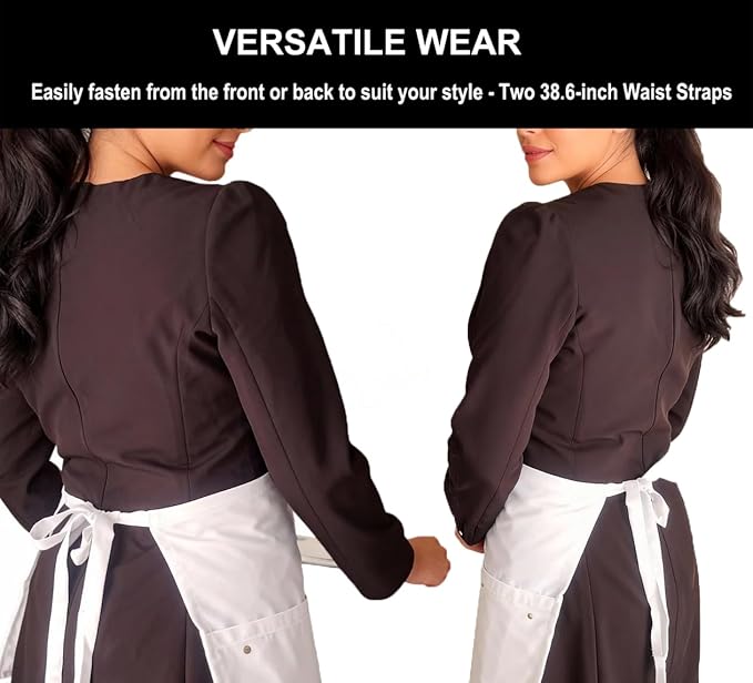 TiwerlfeServer Waist Aprons with 5 Pockets - 11.5 Inch Waterdrop & Oil Resistant Waitress Waiter Half Apron