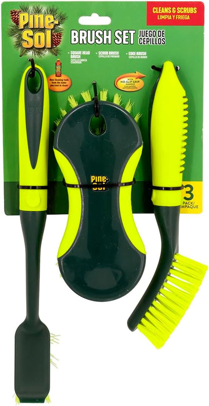 Pine-Sol Scrub Brush Set - Long Handle Cleaning Brushes with Heavy Duty Bristles and Comfort Grip - Scrubbers for Kitchen, Household, and Dishwashing, 3 Pieces - Image 8