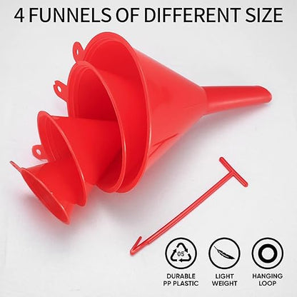 XhjzgcTec 8 Pcs Plastic Funnel Set, Oil Funnels for Filling Bottles or Containers, Multipurpose Wide Mouth Funnels for Kitchen/Laboratory/Garage/Car Liquids/Oil/Dry Goods/Bottles/ - Image 3