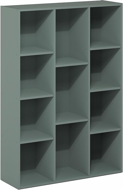 Furinno LUDER Book Shelf, 11-Cube Bookshelf, Reversible Bookcase, 9.4 x 29.1 x 41.7, Easy Assembly, for Living Room, Bedroom, Home Office, Sage Green - Image 6