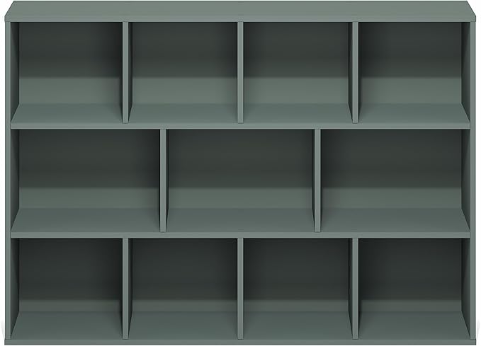 Furinno LUDER Book Shelf, 11-Cube Bookshelf, Reversible Bookcase, 9.4 x 29.1 x 41.7, Easy Assembly, for Living Room, Bedroom, Home Office, Sage Green - Image 8