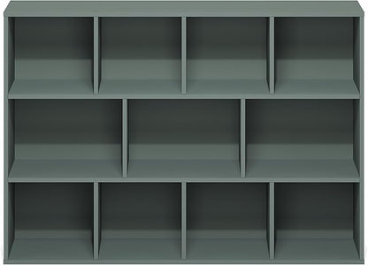 Furinno LUDER Book Shelf, 11-Cube Bookshelf, Reversible Bookcase, 9.4 x 29.1 x 41.7, Easy Assembly, for Living Room, Bedroom, Home Office, Sage Green - Image 8