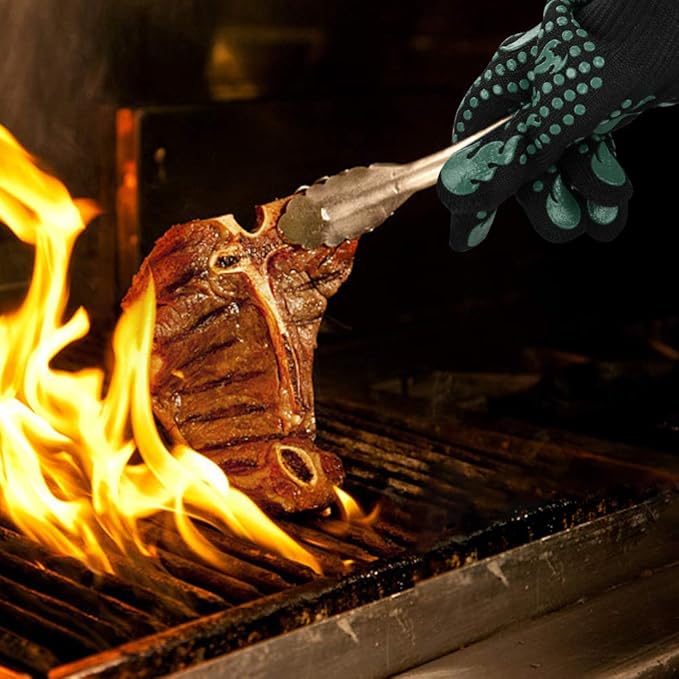 Comsmart BBQ Gloves, 1472 Degree F Heat Resistant Grilling Gloves Silicone Non-Slip Oven Gloves Long Kitchen Gloves for Barbecue, Cooking, Baking, Cutting - Image 6