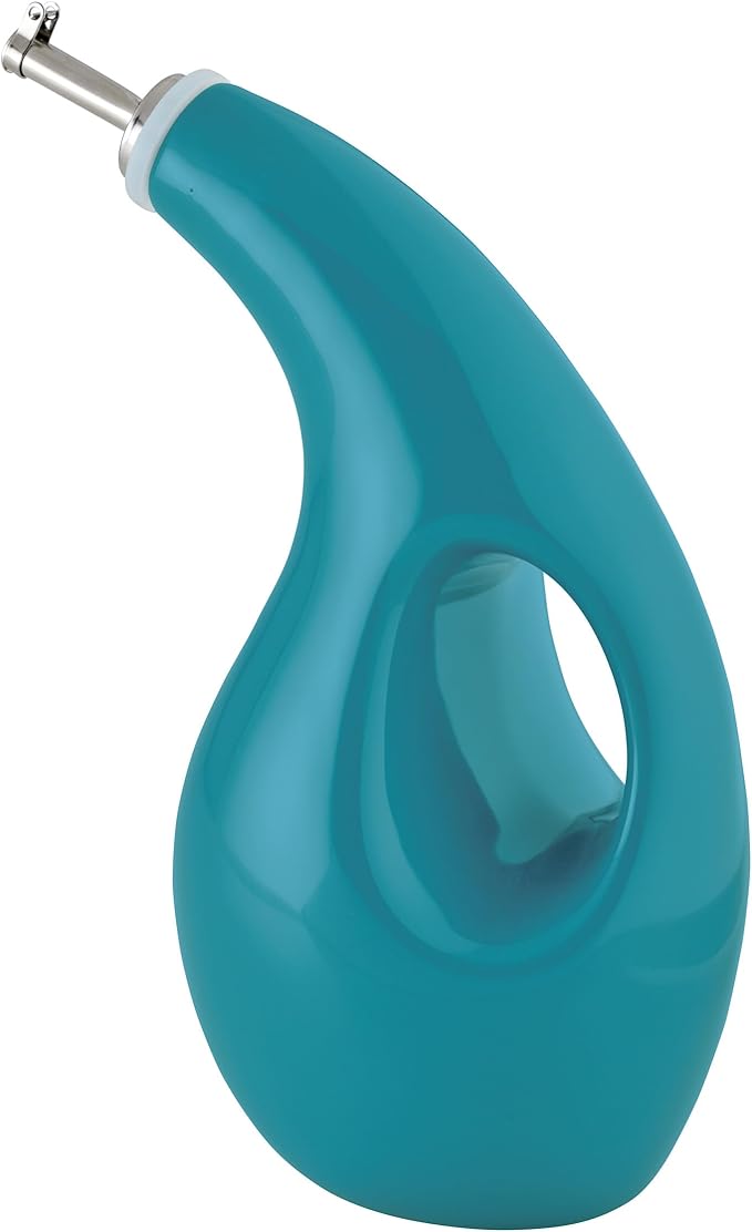 Rachael Ray Ceramics EVOO Oil and Vinegar Dispensing Bottle, 24 Ounce, Turquoise - Image 10