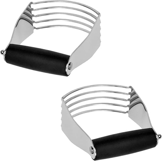 Dough Blender Heavy Duty Pastry Cutter Stainless Steel Butter Cutter Professional Baking Tool For Mixing Flour Butter (2 Pcs Black) by Theophorus