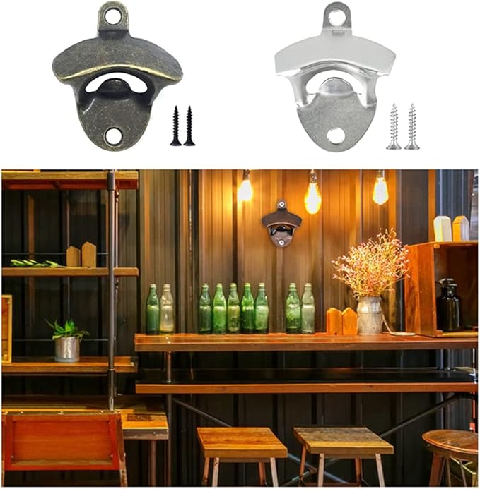 ANSLYQA 20 Pack Bottle Opener Wall Mounted, Vintage Beer Bottle Opener with Screws for Bars KTV Hotels Homes, (Silver) - Image 5
