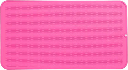 MicoYang Silicone Dish Drying Mat for Multiple Usage,Easy clean,Eco-friendly,Heat-resistant Silicone Mat for Kitchen Counter or Sink,Refrigerator or Drawer Liner Rose 4XL 32 inches x 18 inches by MicoYang