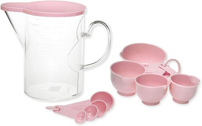 Measuring Cups and Measuring Spoons Set of 10 Pieces, Supreme Housewares Plastic Multi-Purpose Home Essentials Cooking, and Baking Tools BPA Free Dishwasher Safe for Liquid and Dry (Pink) - Image 3