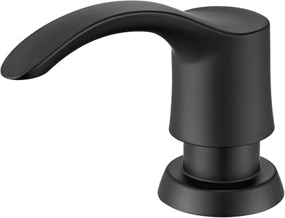 GAGALIFE Kitchen Sink Soap Dispenser with 17 Ounce Large Bottle, Built in Sink Soap Dispenser (Matte Black) Soap Dispenser for Kitchen Sink Refill from Top, G080B