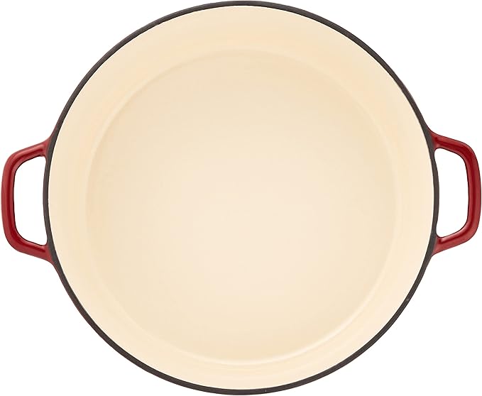 Cuisinart Chef's Classic Enameled Cast Iron Round Covered Casserole (Cardinal Red, 7- Quart) - Image 3