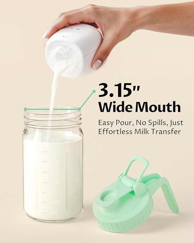 2-Pack 32oz Breast Milk Pitcher with Lid – Leak-Proof, Airtight Glass Milk Storage Container for Breastmilk, Formula, and Beverages, Easy Pour Spout, Wide Mouth for Quick Filling and Cleaning - Image 4
