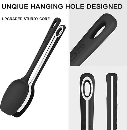 ChefAide 5 Pieces Silicone Spatula Set, Food Grade Rubber Spatula, Upgrade Strong Handle with Ergonomic Grip, Heat Resistant Up to 600°F for Nonstick Cookware, Cooking - Image 3