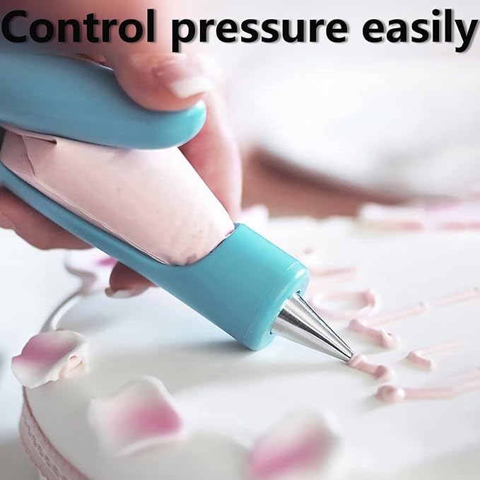 Cake Decorating Pen Tool Kit Pastry Bag DIY Cake Deco Tools Kit Pastry Icing Pen Piping Kit Bags(Blue) - Image 3