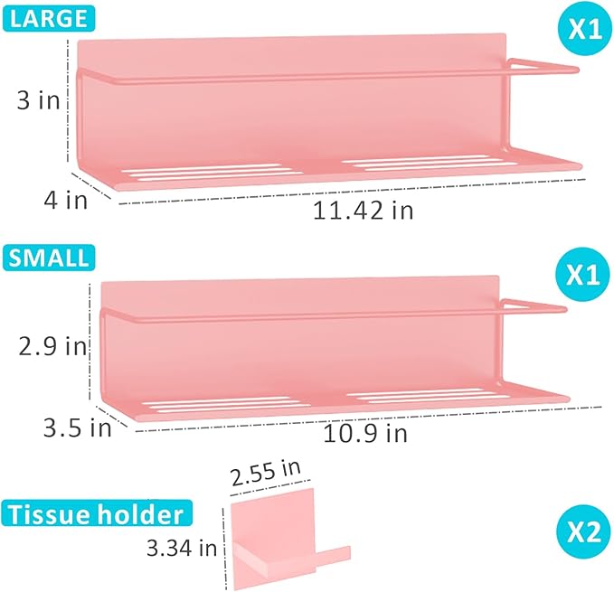 Magnetic Spice Rack For Refrigerator, Space Saving Magnetic Shelf For Fridge Pink 2 Pack With Magnetic Paper Towel Holder - Image 2