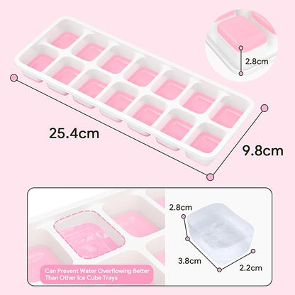 Ice Cube Trays 4 Pack, Airabc Silicone Ice Cube Trays with Removable Lid, Easy-Release Flexible 14-cube Ice Trays, LFGB Certified and BPA Free, Stackable Ice Trays with Covers for Cocktail, Freezer - Image 5