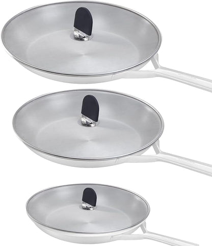 Snowyee Grease Splatter Guard, 3PCS Splatter Screen with Silicone Heat Resistant Handle and Stainless Steel Fine Mesh Design for Safe Indoor and Outdoor Cooking (13/11.5/10 inch and 33/29/25cm) - Image 8