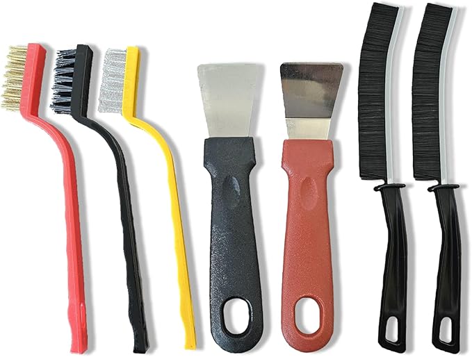 7 Pcs Multi-Purpose Crevice Cleaning Brush Tool for Stubborn Kitchen Grease Stains, Bathroom Crevices, Window Gutters, Tiles and Faucets by CLJAQZW