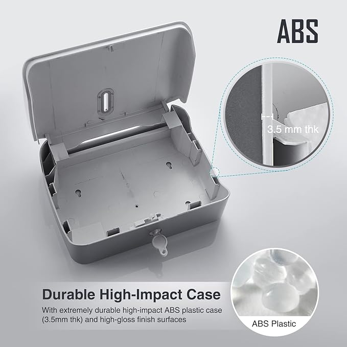 Paper Towel Dispenser Wall Mount: No Drill Adhesive Z-fold Multifold Paper Towel Dispenser, Compact Design for Family Bathrooms & Small Spaces, Locking Feature - Image 7