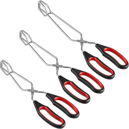 Stainless Steel Scissor Tongs 9.25-Inch, 11-Inch, and 13-Inch Set, Set of 3 by WHTCHSU