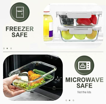 KOMUEE 10 Packs 30 oz Glass Meal Prep Containers,Glass Food Storage Containers with Lids,Airtight Lunch Bento Boxes,Microwave, Oven, Freezer and Dishwasher,White - Image 3