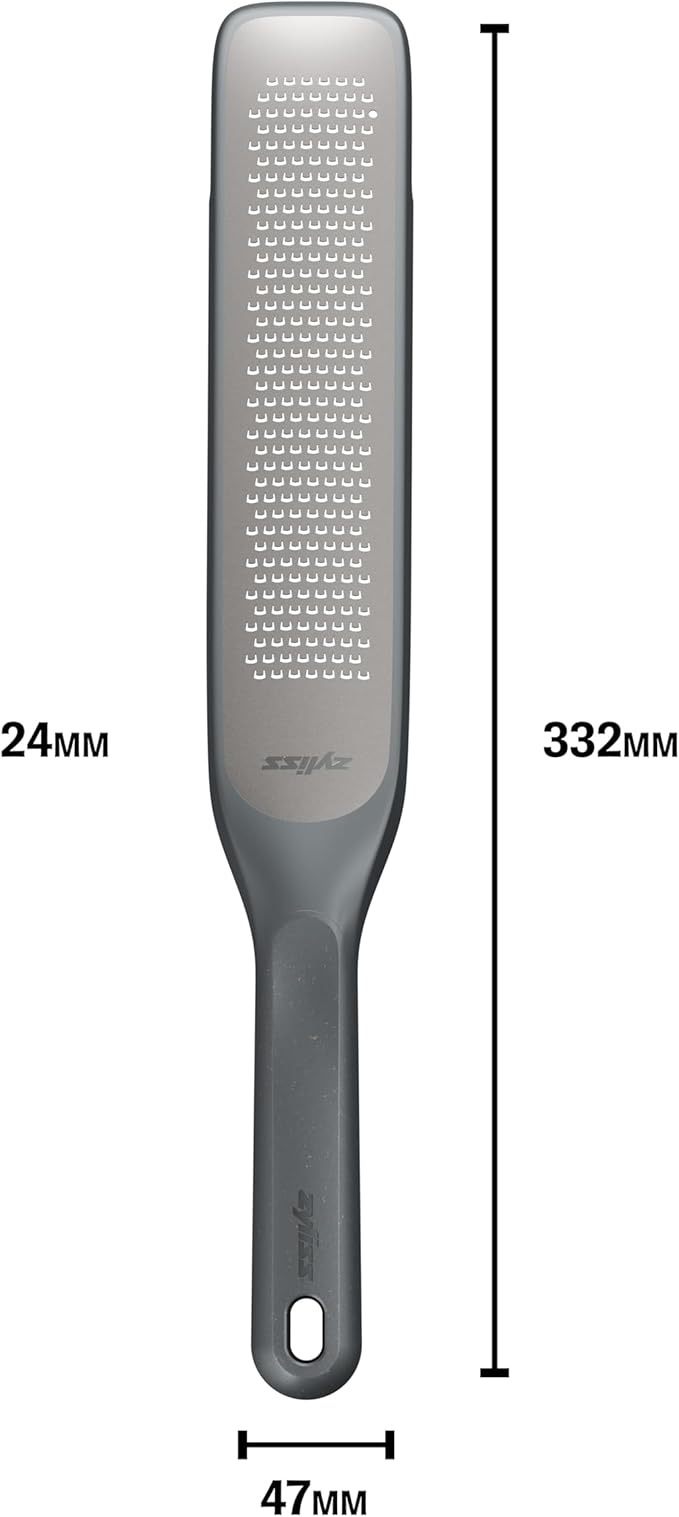 Zyliss Rasp Grater - Handheld Grater with Stainless Steel Blade & Wheat Straw Handle - Ideal for Hard Cheese, Chocolate, Ginger, & More - Protective Cover Doubles as Scraper