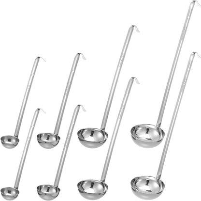 8pcs Stainless Steel Soup Ladle for Serving with Long Handles Sturdy Soup Ladle Portion Control Serving Spoons Cooking Servings Ladles for Cooking Stirring Sauce Kitchen Home Accessories Restaurant - Image 8