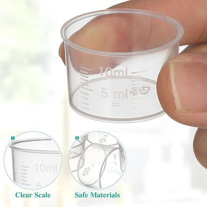 TOYANDONA Disposable Measuring Cup Set Pack of 100 Clear Plastic Measuring Cup 10ml Transparent Containers Thickened Measuring Cups for Mixing Paint, - Image 3