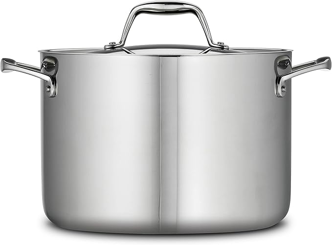 Tramontina Signature Tri-Ply Clad Stainless Steel 8-Quart Stock Pot with Lid, Induction-Ready Pasta Pot, Dishwasher-Safe, NSF-Certified, Made in Brazil - Image 2
