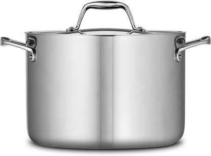 Tramontina Signature Tri-Ply Clad Stainless Steel 8-Quart Stock Pot with Lid, Induction-Ready Pasta Pot, Dishwasher-Safe, NSF-Certified, Made in Brazil - Image 2