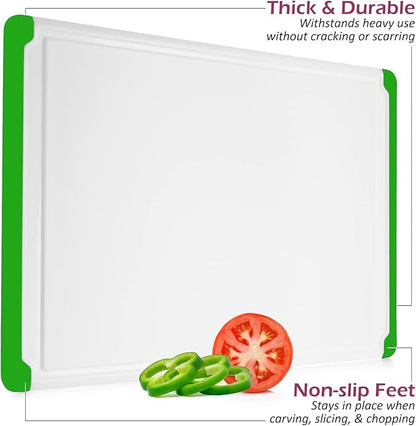 Large Cutting Board for Kitchen - Dishwasher Safe Plastic Chopping Board with Non-Slip Grip, Deep Juice Groove & Easy-Grip Handles - Thick Durable Cutting Board for Meat, Vegetables & Meal Prep - Image 6