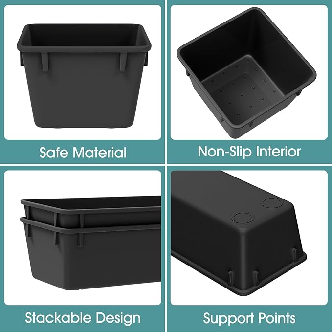 WOWBOX 25 PCS Plastic Drawer Organizer Set, Desk Drawer Divider Organizers and Storage Bins for Makeup, Jewelry, Gadgets for Kitchen, Bedroom, Bathroom, Office, Deep Black - Image 3