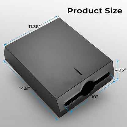 Paper Towel Dispenser Wall Mount - Multifold Trifold Paper Towel Dispensers, Large Capacity Stainless Steel Tissue Holder, Suitable for Bathrooms and Public Places Black - Image 3
