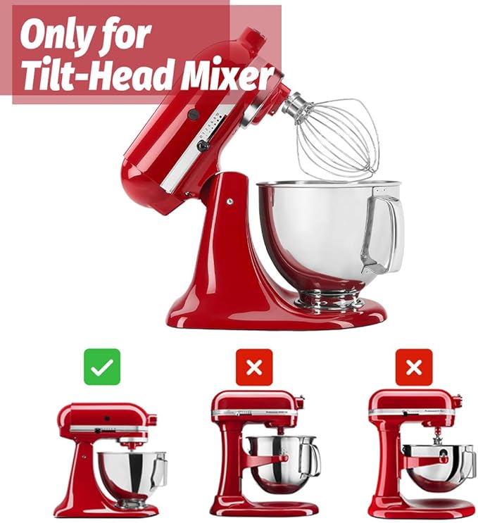 K45WW Dishwasher Safe Whisk Attachment Fits 4.5 Quart and 5 QT KitchenAid Tilt-Head Stand Mixer Stainless Steel 6 Wires Whip for Egg Heavy Cream Beater, Cakes Mayonnaise - Image 5