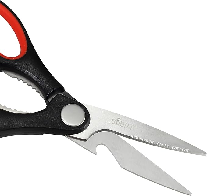 LIVINGO 8" Kitchen Scissors All Purpose - 2 Pack Heavy Duty Kitchen Meat Shears, Stainless Steel Multi-function Food Scissors for Cooking Cutting Chicken, Turkey, Bones, Poultry, Fish, and Vegetables - Image 4