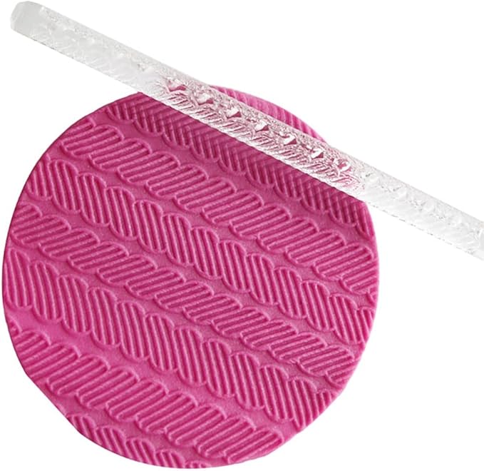 Rengue Acrylic Rolling Pin with 28 Patterns, Compliant Material, Comfortable Grip, 16 X 1 Cm, Lightweight for Dough and Pastry Acrylic Rolling Pin with 28 Patterns, Nan Kitchen (#14)