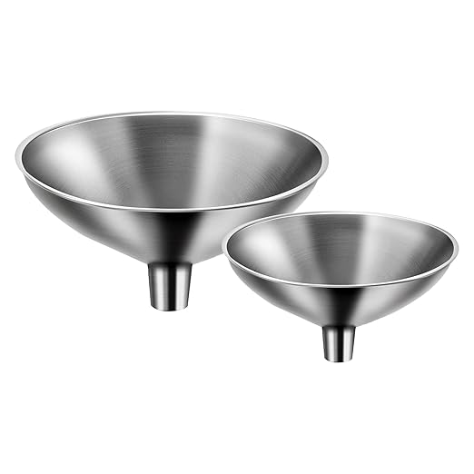 Small Funnel Set of 2, Stainless Steel Mini Funnel for Essential Oil Transfer, Kitchen Use by Unknown