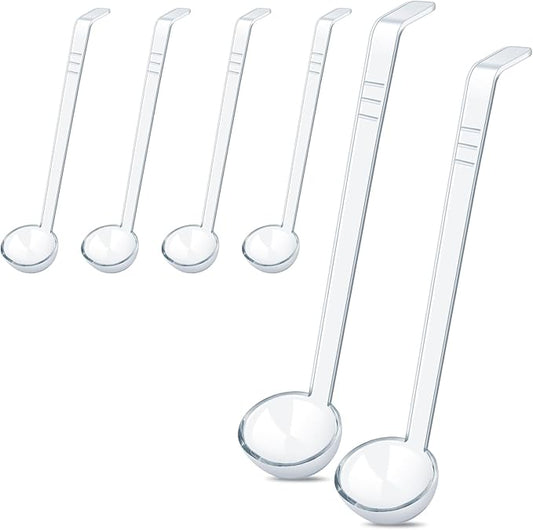 6 Pcs 1 Oz Small Ladle 10.4 Inches Mini Ladles for Serving Sauce, Soup, Dressing, Punch Bowl, Gravy, Cocktail, Fruit Juices – Clear Plastic Long Handle Ladles for Parties, Catering by Unknown