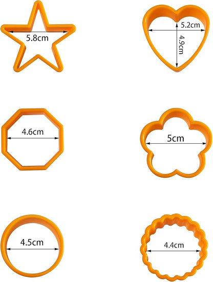 XIPEGPA 12PCS Color Plastic Cookie Cutters Heart Star Triangle for Vegetable Fruit Cutters