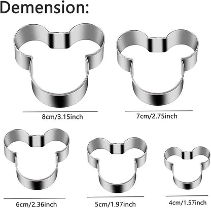 Mickey Love Heart Cookie Cutter, Pack of 5,Set of 2