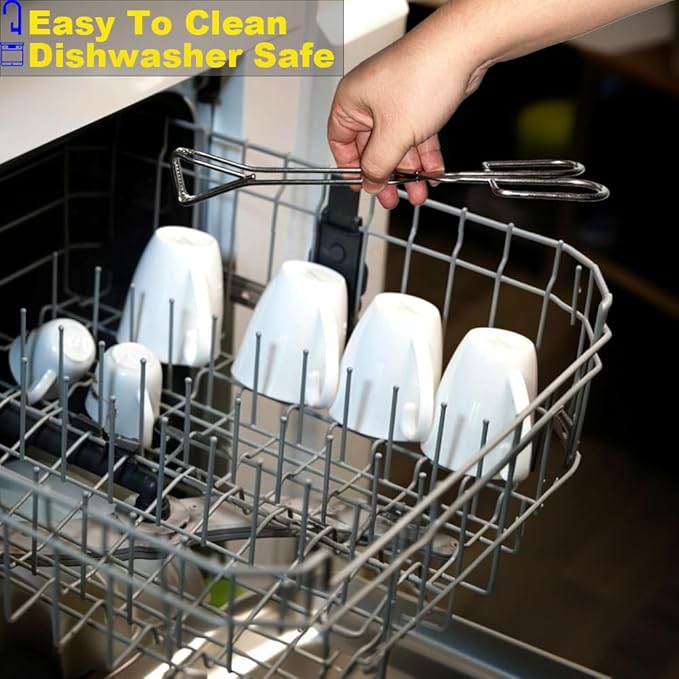 Hiash 11" Heavy Duty Stainless Steel Kitchen Scissor Tongs with Comfortable Ergonomic Grip, Heat Resistant Tongs for Cooking & BBQ, Set of 2 - Image 6