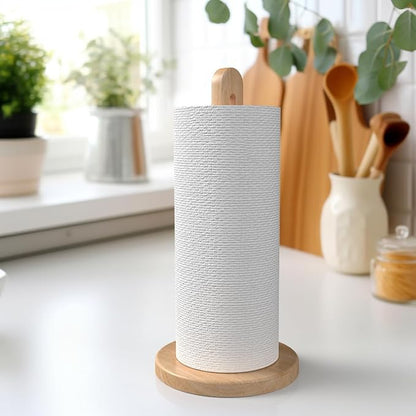 Wooden Paper Towel Holder Stand for Jumbo Roll - Stylish Kitchen Paper Rack Bathroom Towel Roll Stand Organizer, UB, Solid Wood Simply Standing Countertop Paper Roll Holder, Standard - Image 6