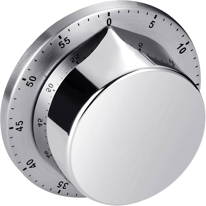 Albayrak Kitchen Timer, Chef Cooking Timer Clock with Loud Alarm, No Batteries Required, 100% Mechanical - Magnetic Backing, Exquisite Stainless Steel Body - Countdown Reminder - Silver 1Pack - Image 9