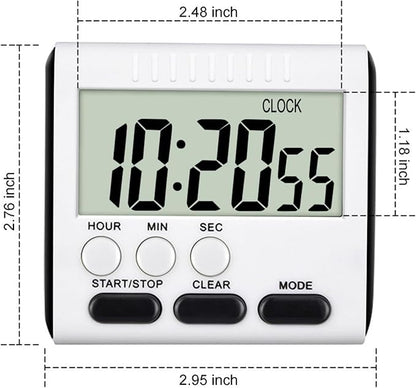 Xuhal 15 Pack 24 Hours Kitchen Timer with Alarm Magnetic Digital Clock Loud Alarm, Big Screen and Strong Magnet Manual Switching Count up or Down and Memory Function for Baking Sports Office Study