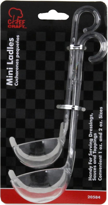 Chef Craft Plastic Dressing and Sauces Ladles, 1 Ounce 5.5 Inch and 2 Ounce 6 Inch 2 Piece Set, Clear - Image 2