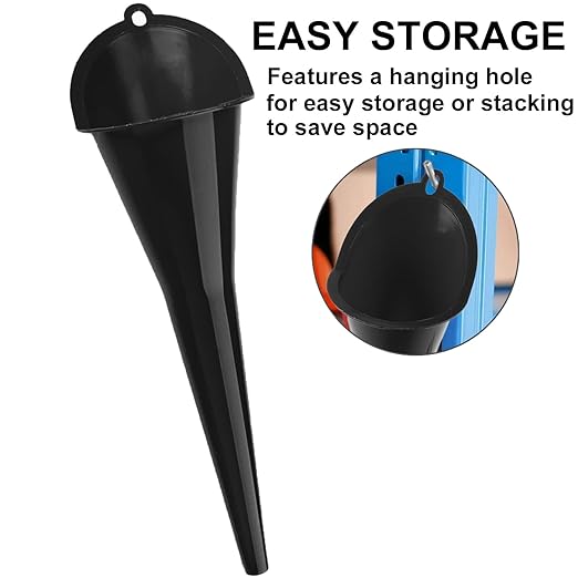 3-Pack Long-Neck Oil Funnels, 11" Multi-Purpose Funnels for Automotive & Motorcycle Use – Reusable Funnel for Oil, Gas & Transmission Fluid (Blue&Black)
